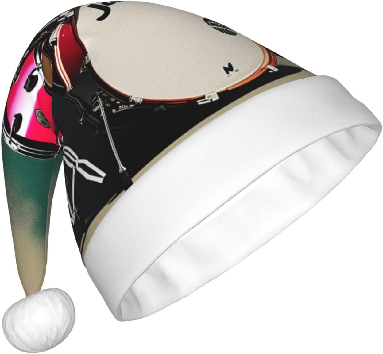 QINZHENG Personalized Santa Hat with Jazz Drum Print