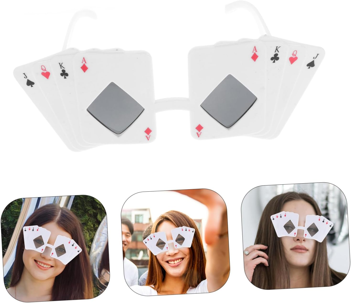 2pcs Poker Themed Sunglasses for Party Fun