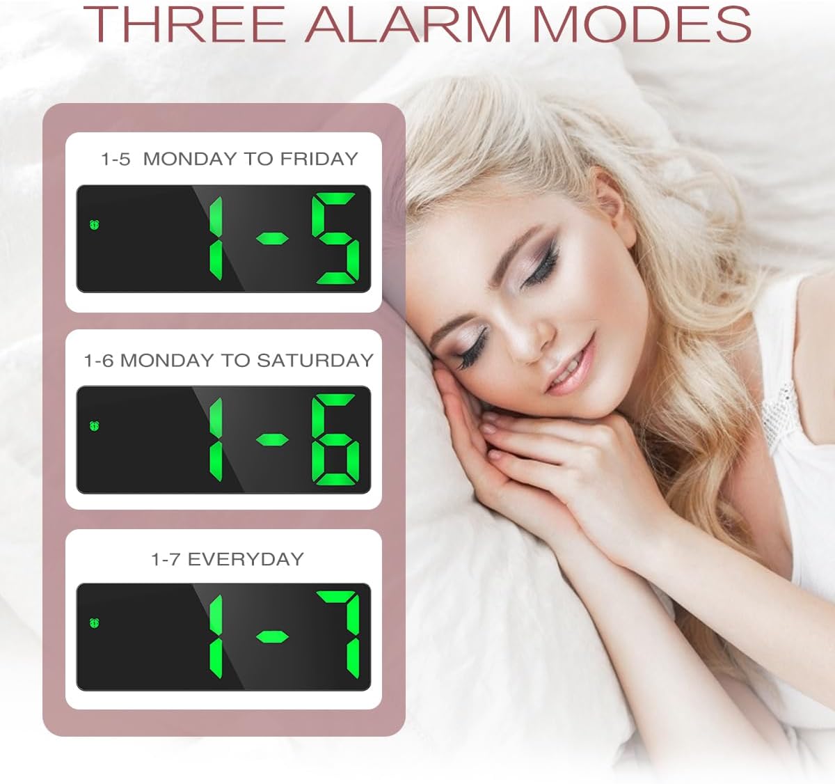 LOFICOPER 65 Inch LED Alarm Clock with Snooze and Brightness Control