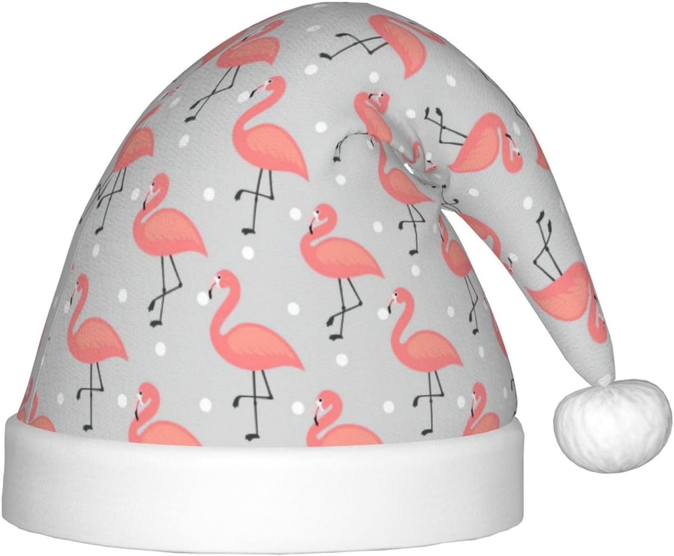 Flamingo Print Christmas Santa Hat Small Size