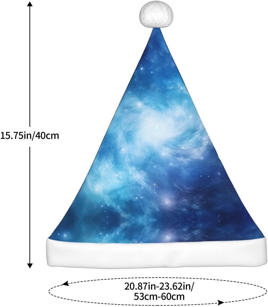 Blue Galaxy3 Print Christmas Santa Hat Plush Funny Adult Party