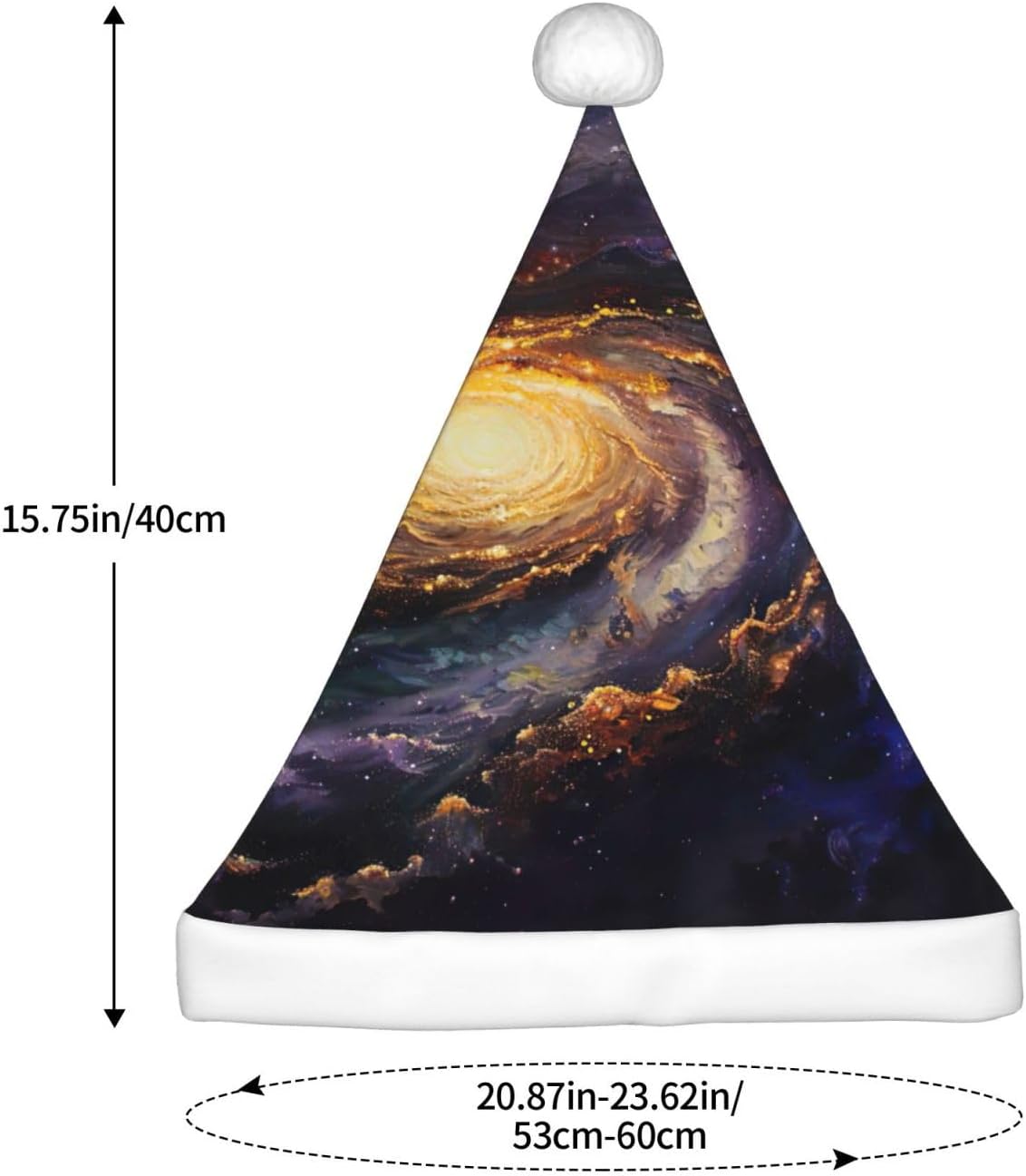 Galaxy Print Christmas Santa Hat Plush for Adults