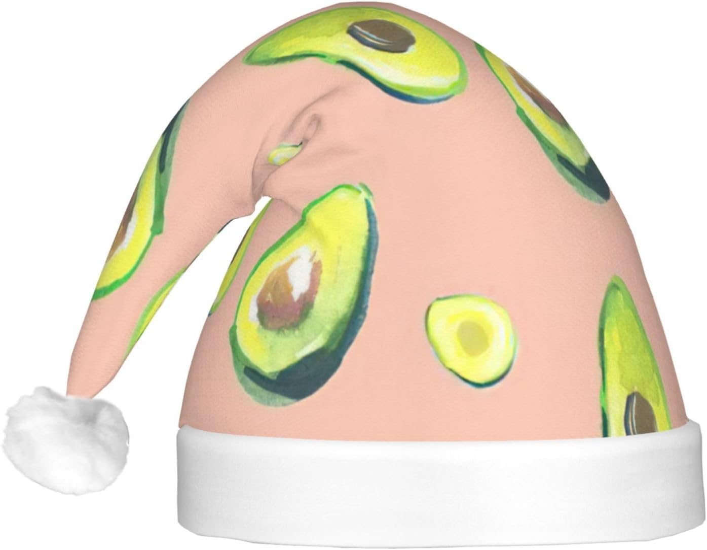 QIN ZHENG Avocado Print LED Christmas Hat for Adults