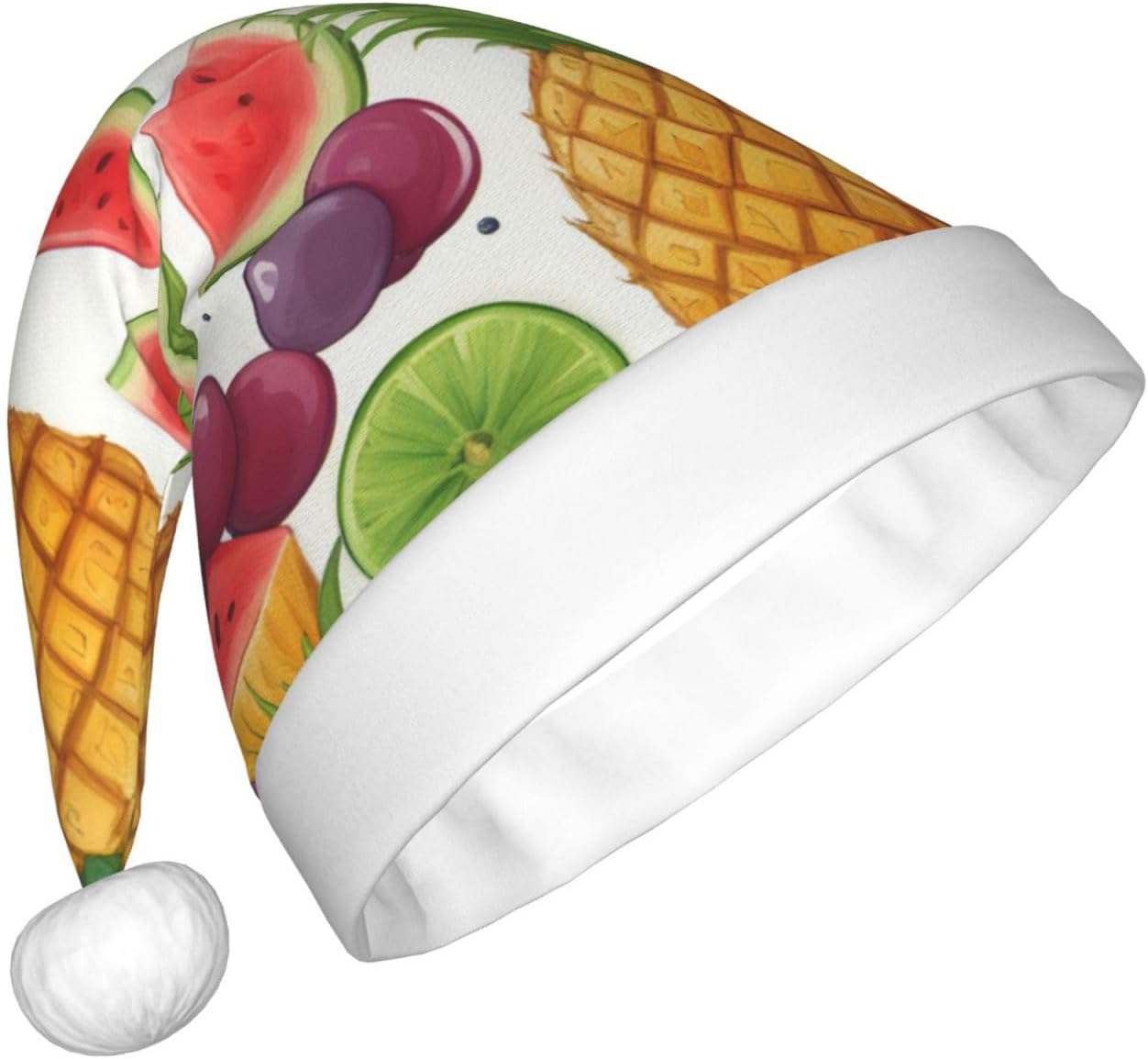 Qin And Zheng Christmas Santa Hat with Fruit Design