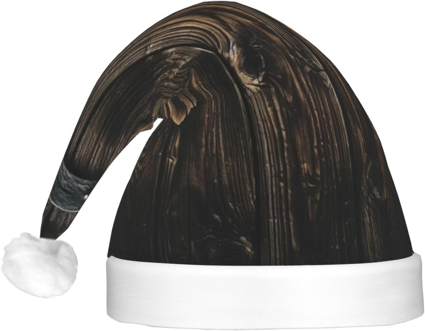 QINZHENG LED Christmas Santa Hat with Wooden Door Print