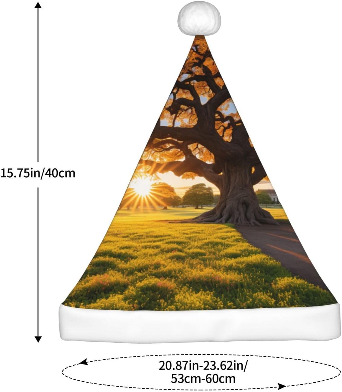 QinZheng Golden Sunset Tree Santa Hat