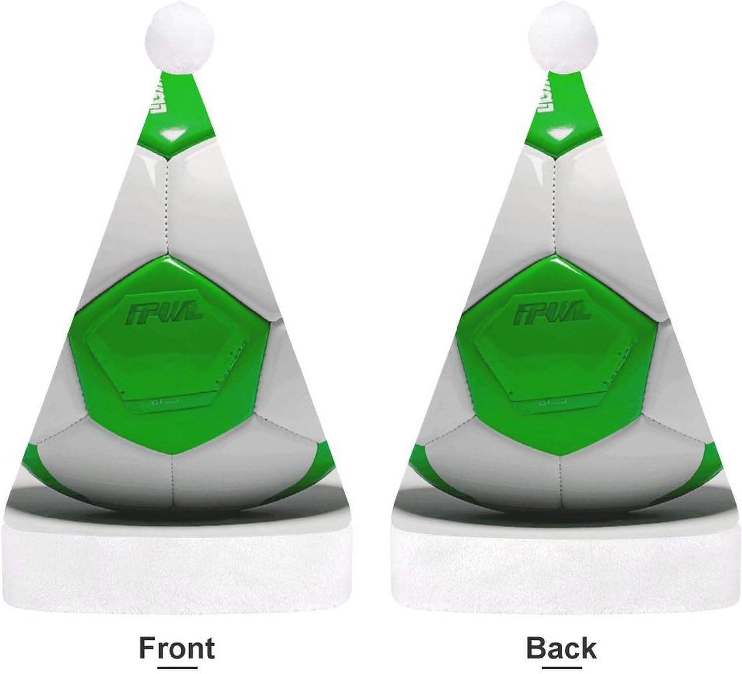 Santa Hat Football White Green Christmas Headwear