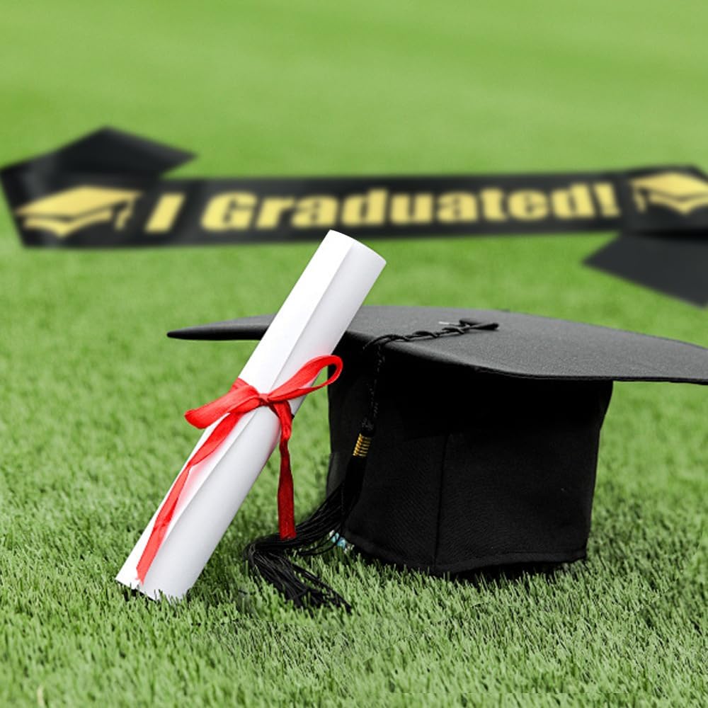Unisex Matte Graduation Cap with Sash and Stole Set