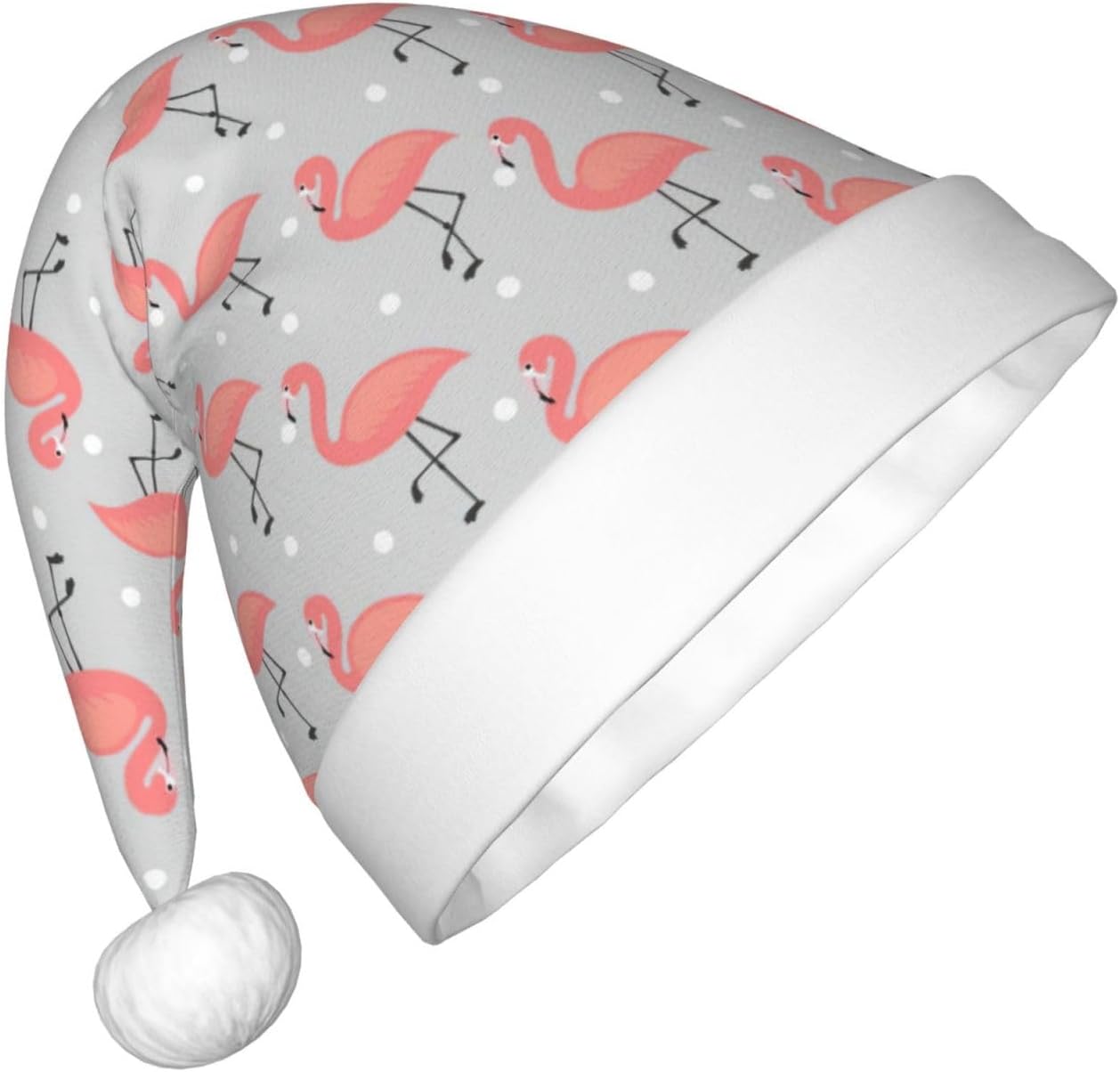 Flamingo Print Christmas Santa Hat Small Size