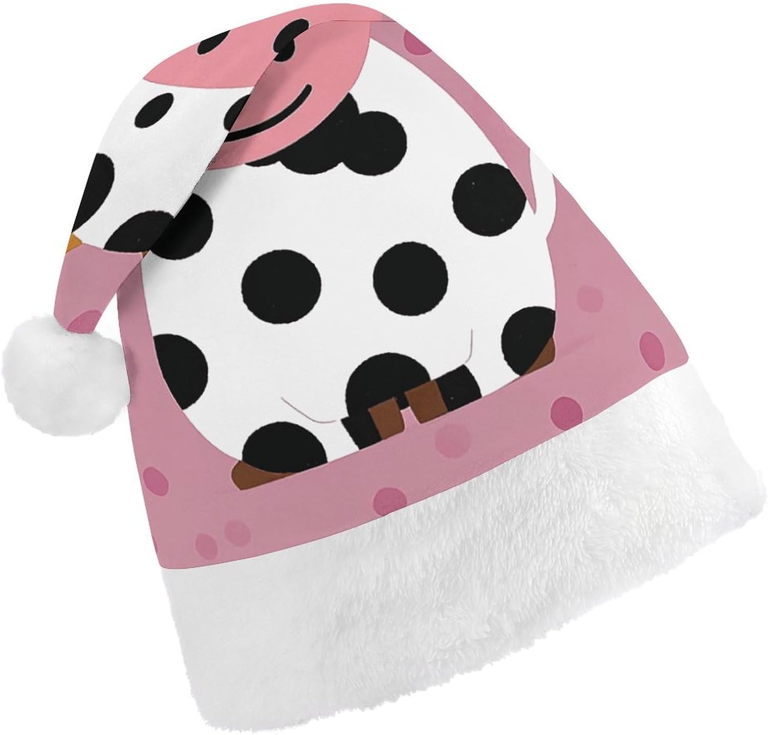 Cute Cow Polka Dot Santa Hat Christmas Headwear