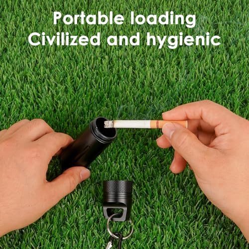 SHIDOW Portable Ashtray with Lid 2Pcs Black