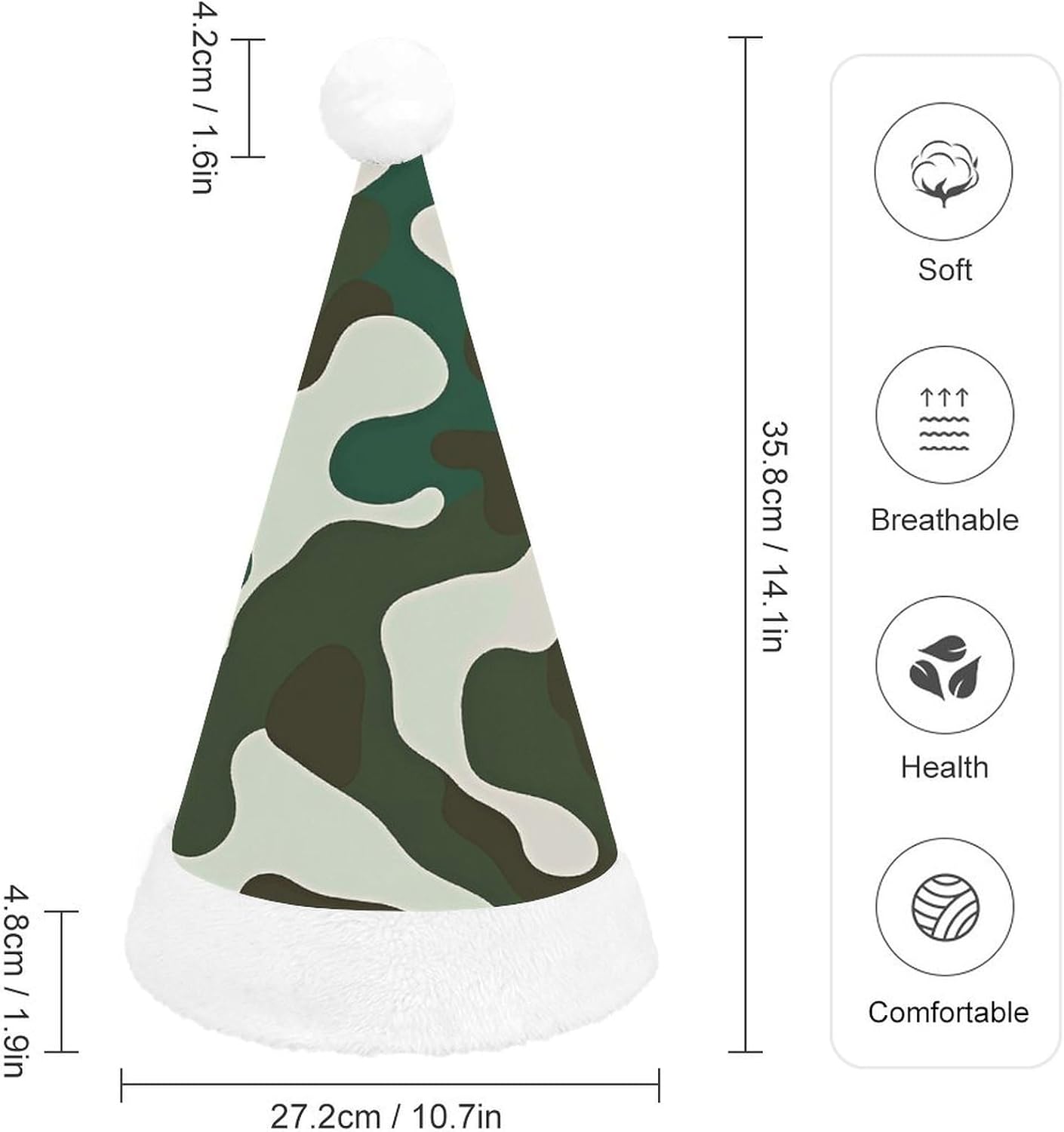 Santa Hat Green Christmas Party Headwear for Adults