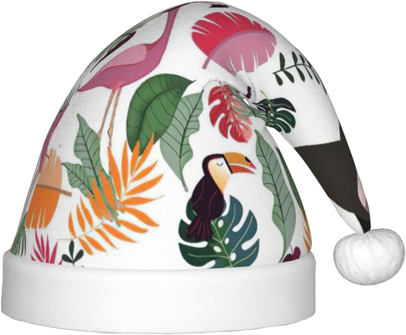 Pink Tropical Sloth Christmas Santa Hat Small