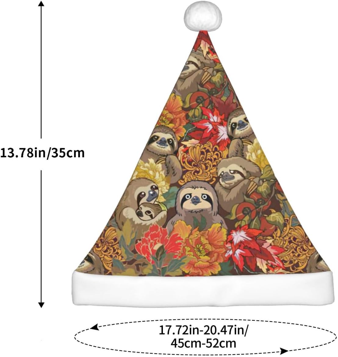 Funny Sloths Christmas Santa Hat Small Size Party Gift