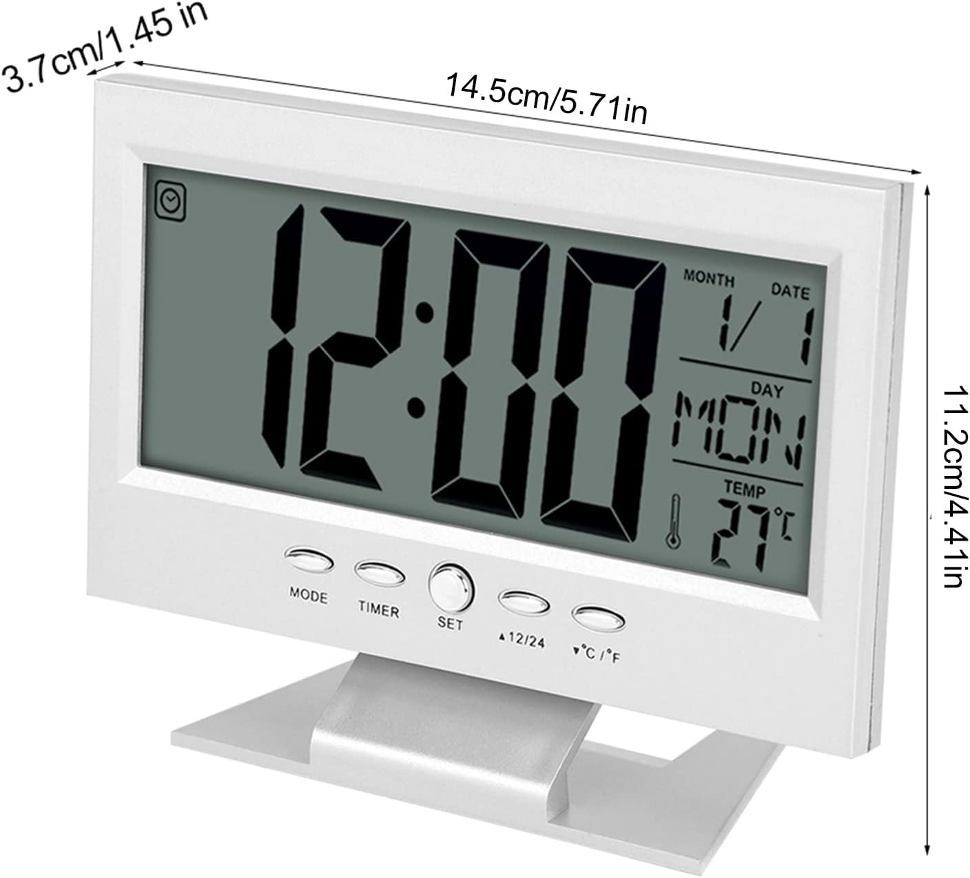 LCD Digital Alarm Clock with Calendar and Temp Display