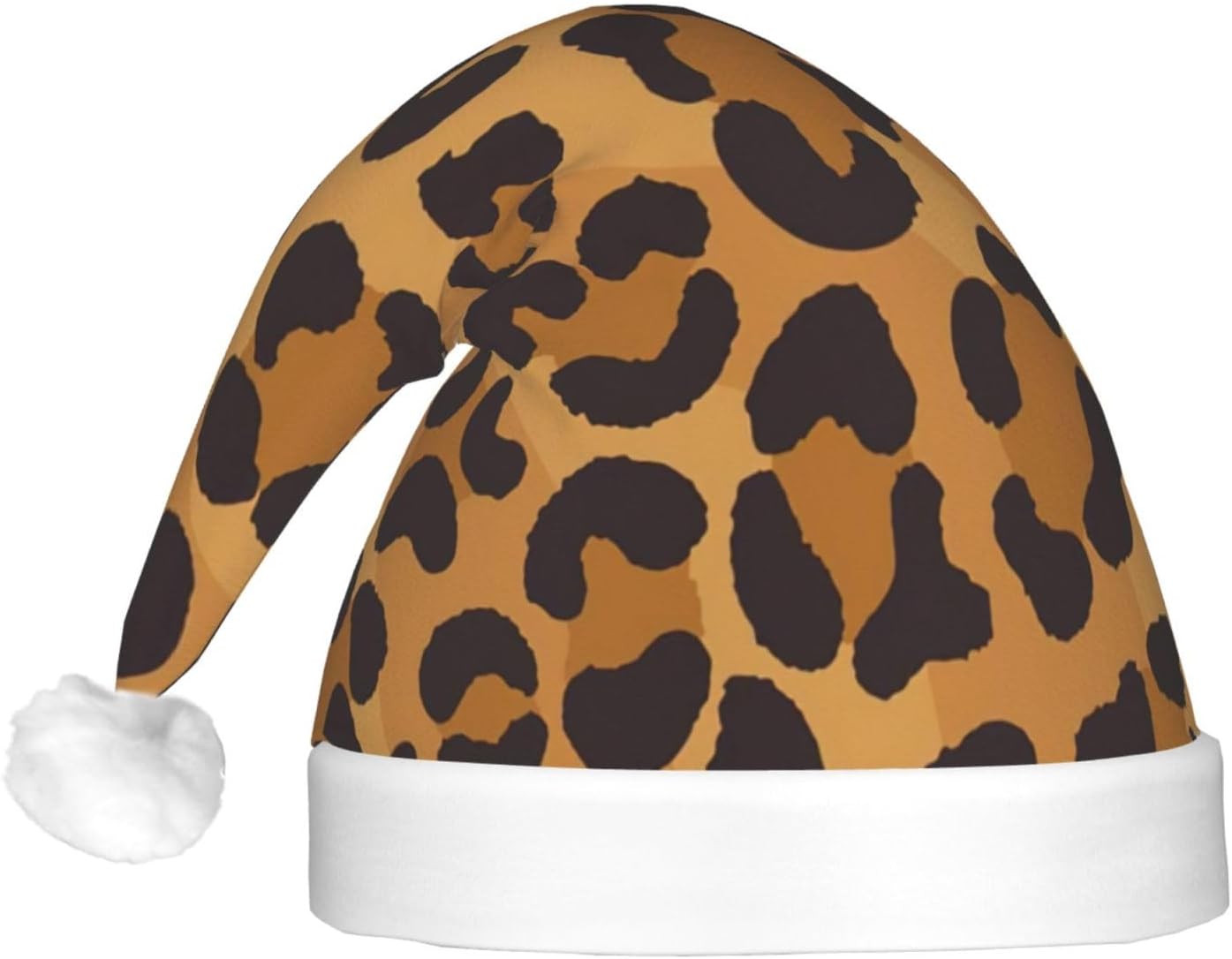 QINZHENG Yellow Leopard Print LED Santa Hat