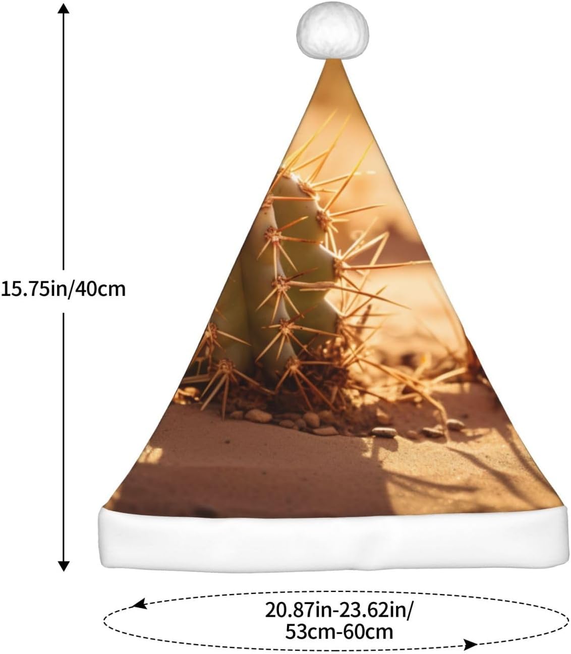 Qin Zheng Desert Cactus Print Santa Hat for Women