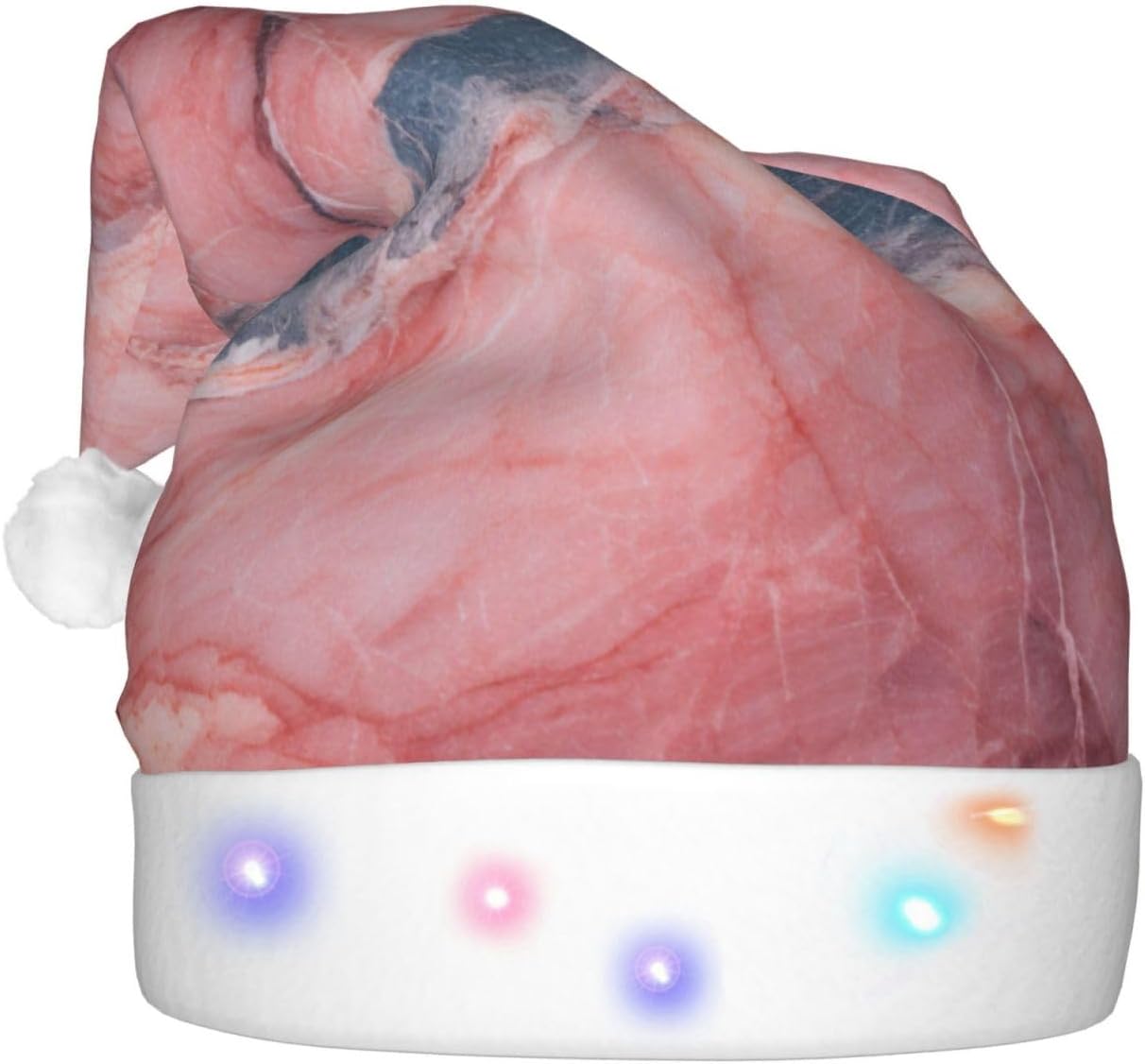 QINZHENG Rose Gold Santa Hat with LED Lights