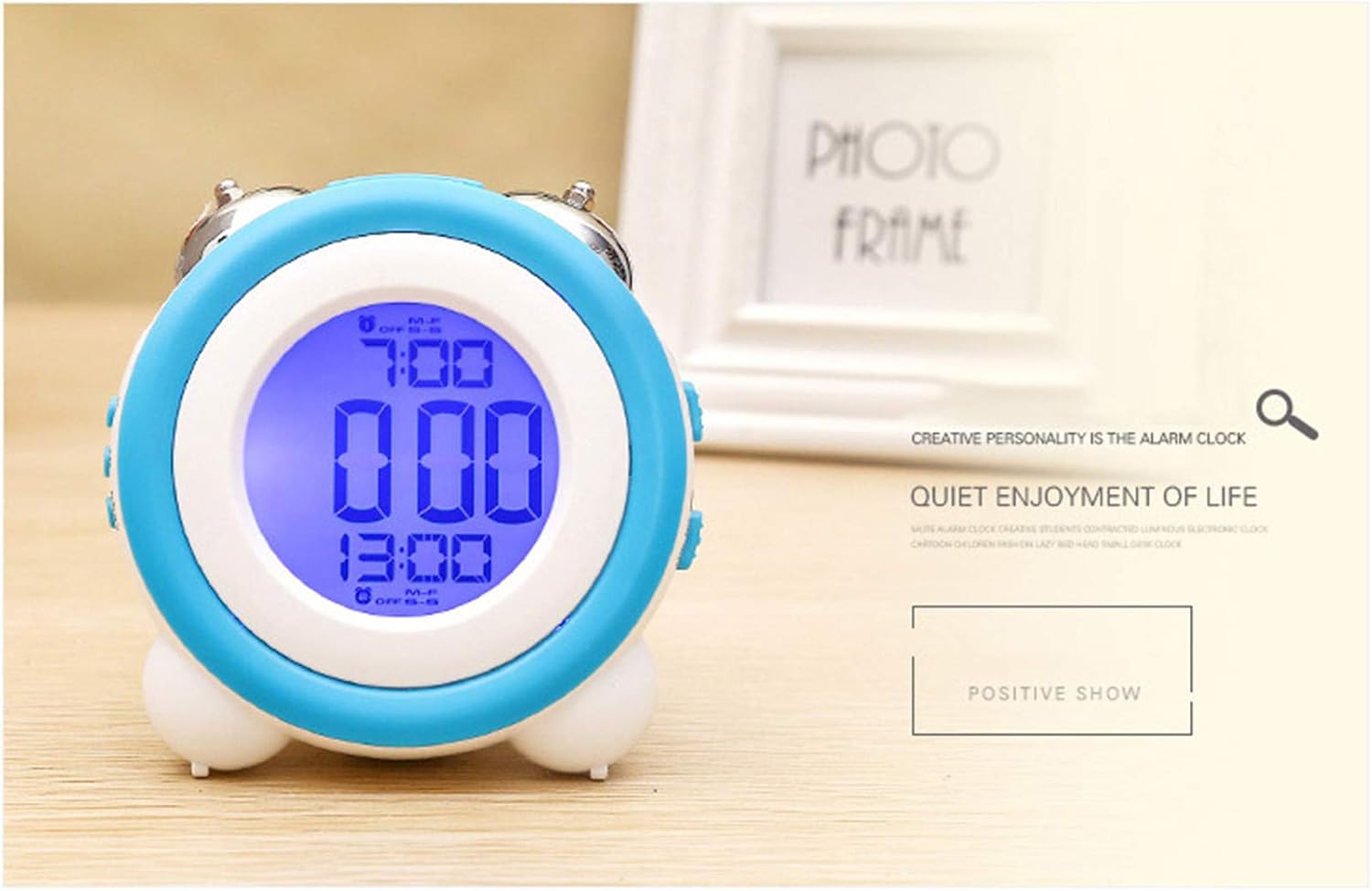 SweetMmj Mechanical Double Bell Alarm Clock with 4-in-1 Display