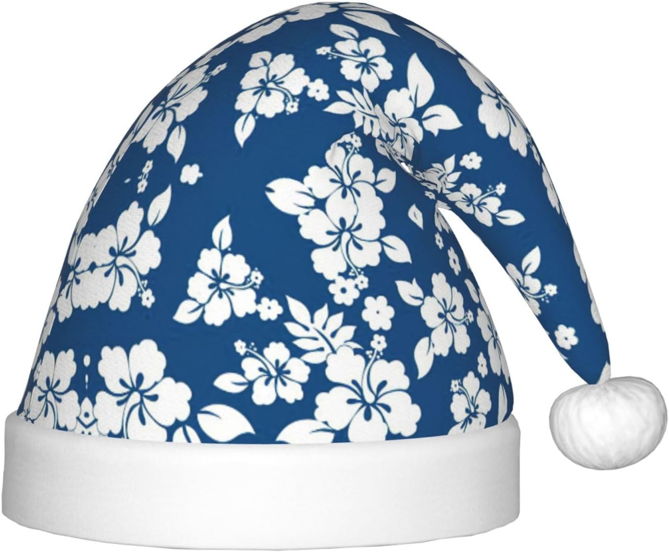 Hawaii Flower Print Santa Hat Christmas Party Headwear
