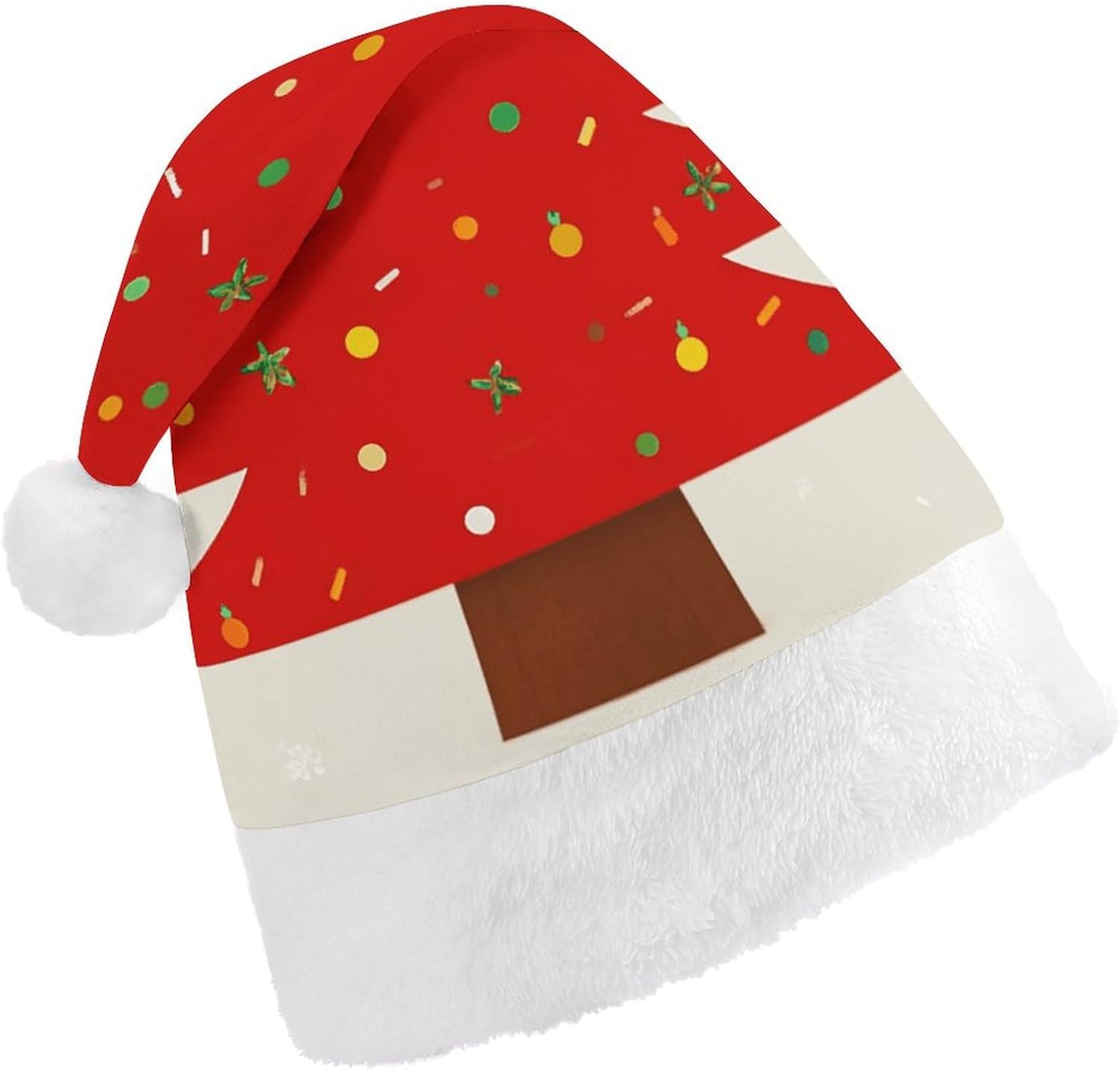 Red Christmas Tree Santa Hat for Adults