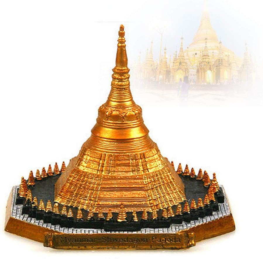 Shwedagon Pagoda Resin Statue Miniature Home Decor