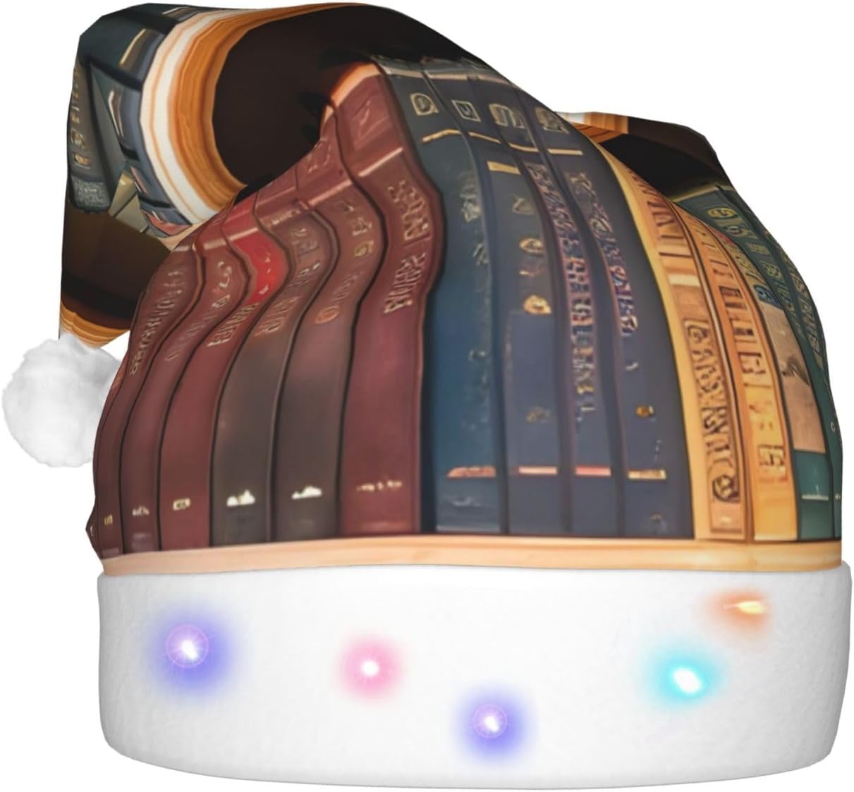 Velvet Santa Hat With LED Lights for Adults Christmas Party Hat