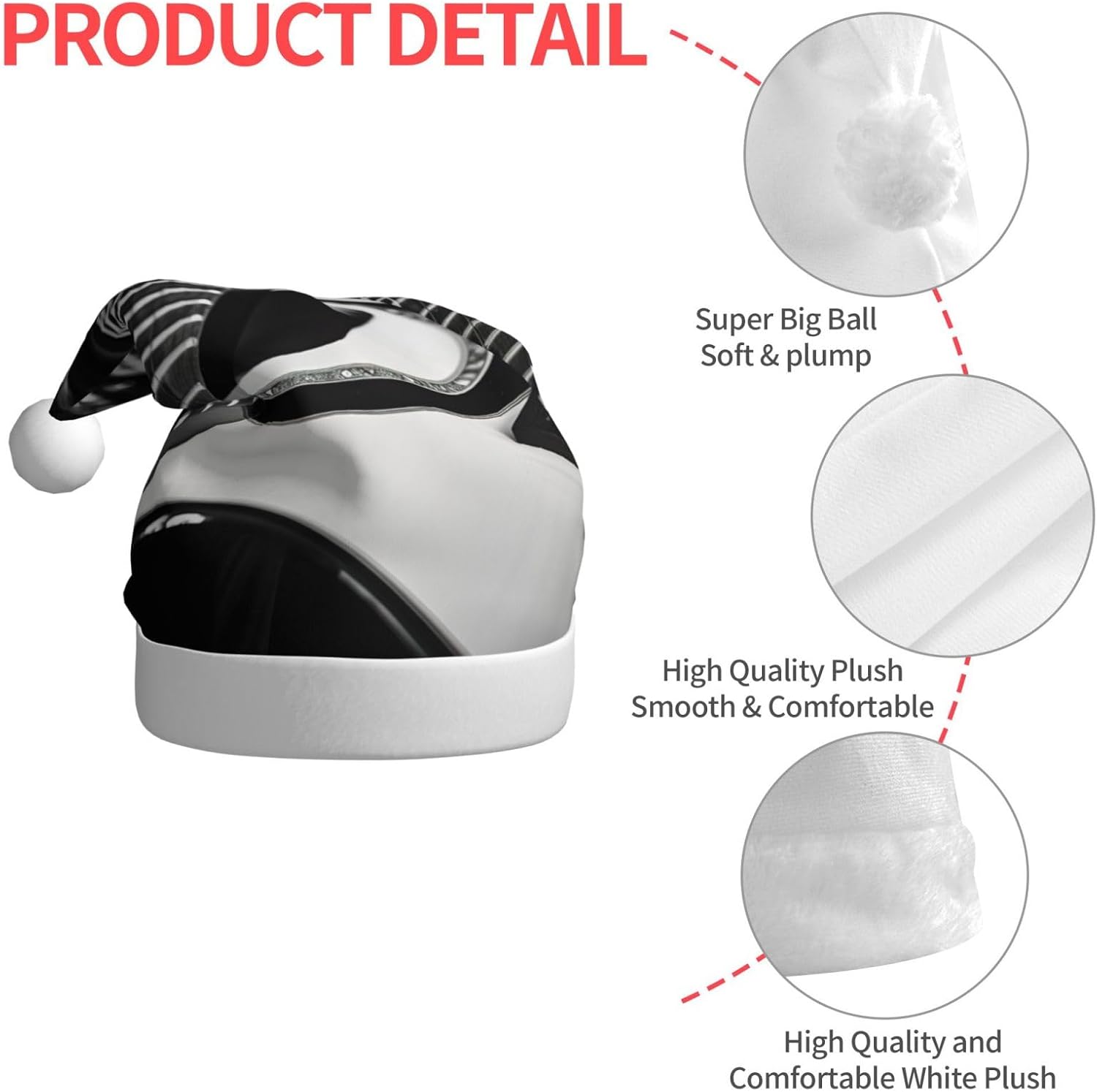 QINZHENG Guitar Santa Hat Personalized Christmas Gift for Women