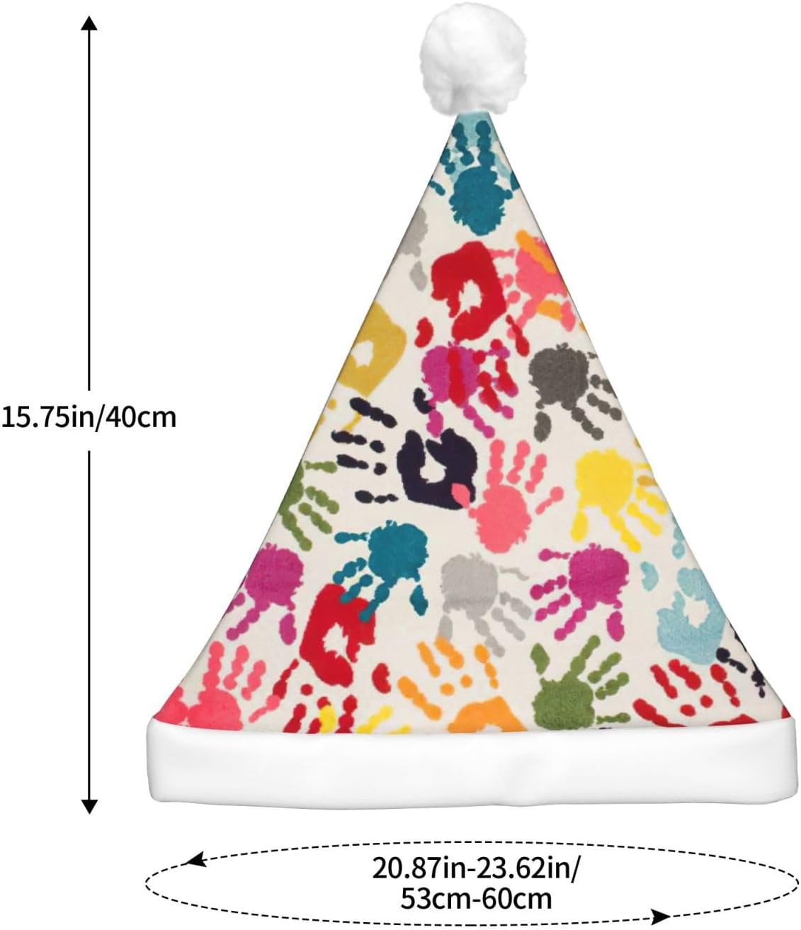 Hand Print Christmas Santa Hat Plush Light Up for Adult