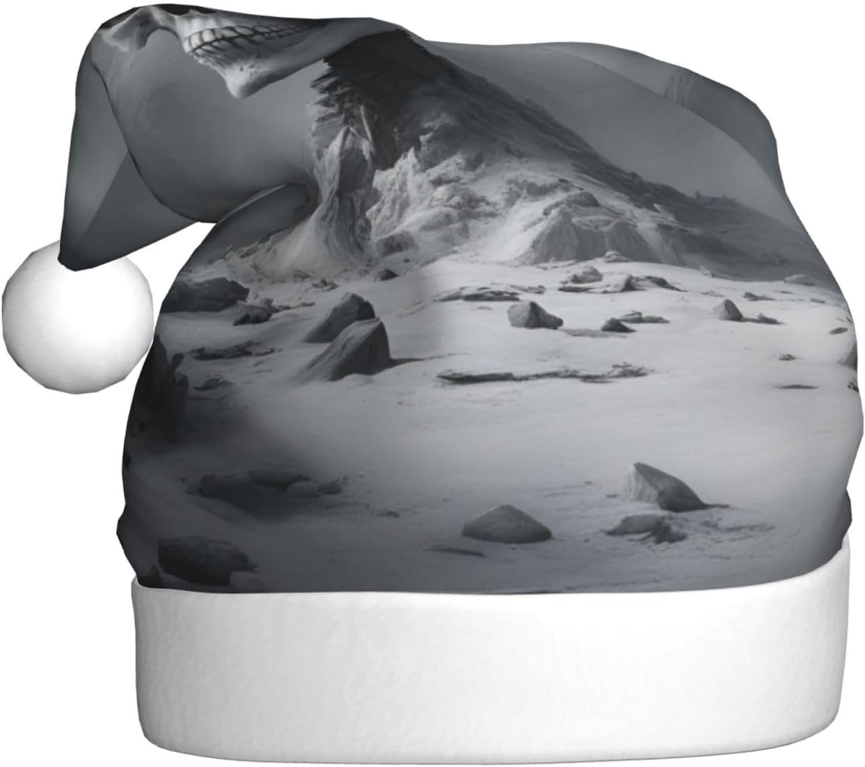 White Punk Santa Hat Plush Christmas Headwear For Adults 1 Pcs