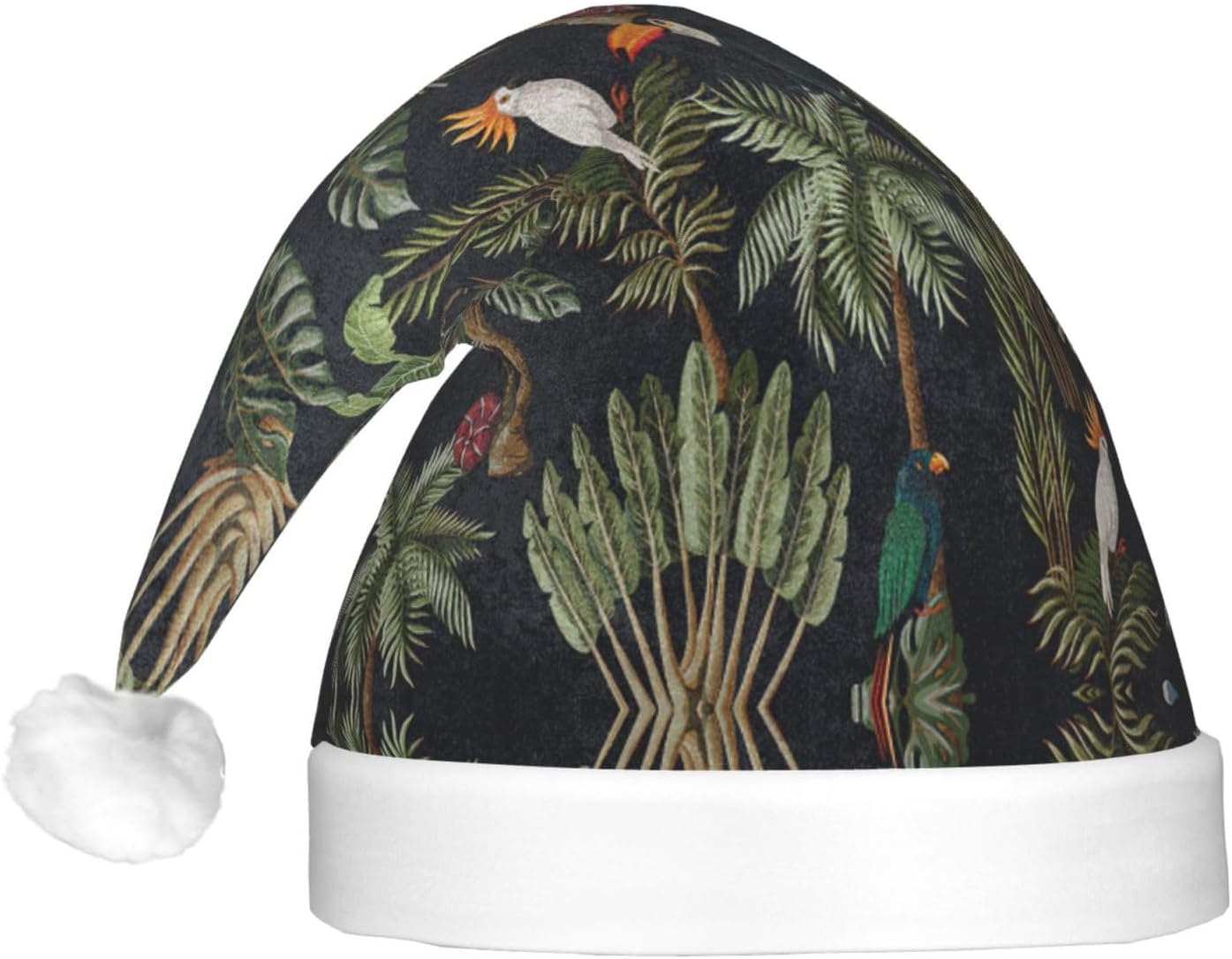 Watercolour Cactus Print LED Christmas Santa Hat For Adults