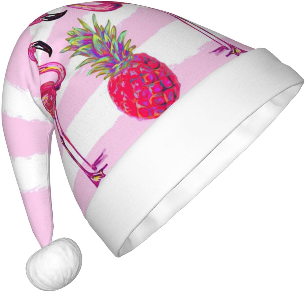 Summer Tropical Flamingo and Pineapple Santa Hat for Christmas