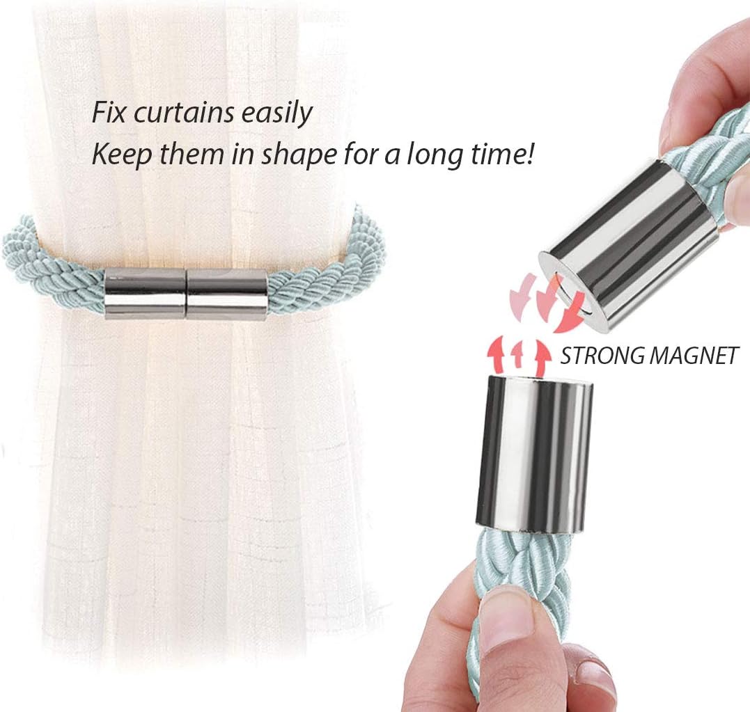 NICEEC 4 Pack Magnetic Curtain Tiebacks Modern Simple Style
