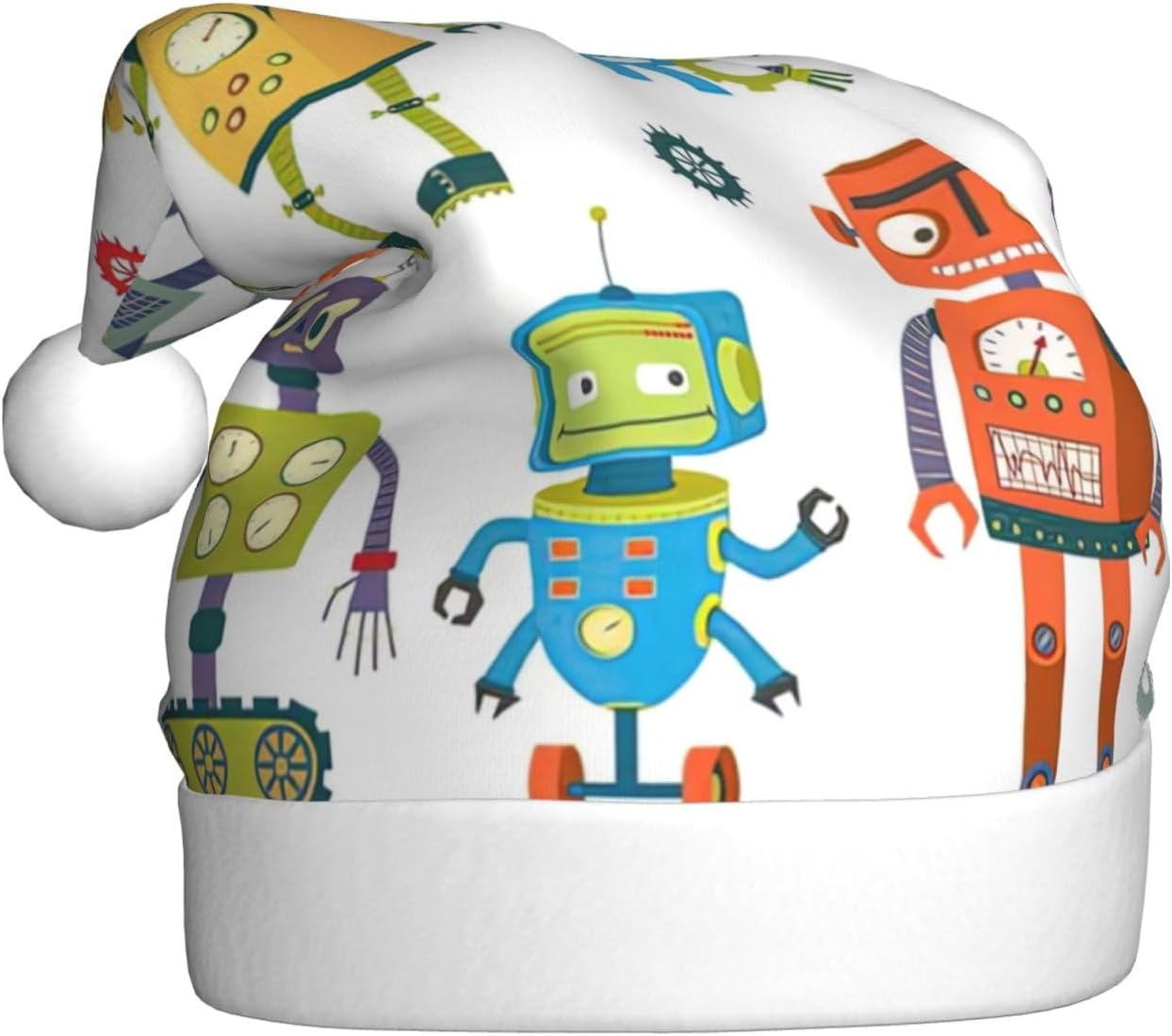 QinZheng Cute Cartoon Robots Santa Hat