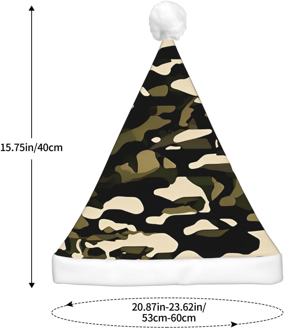 Camouflage Print Light Up Santa Hat for Adults