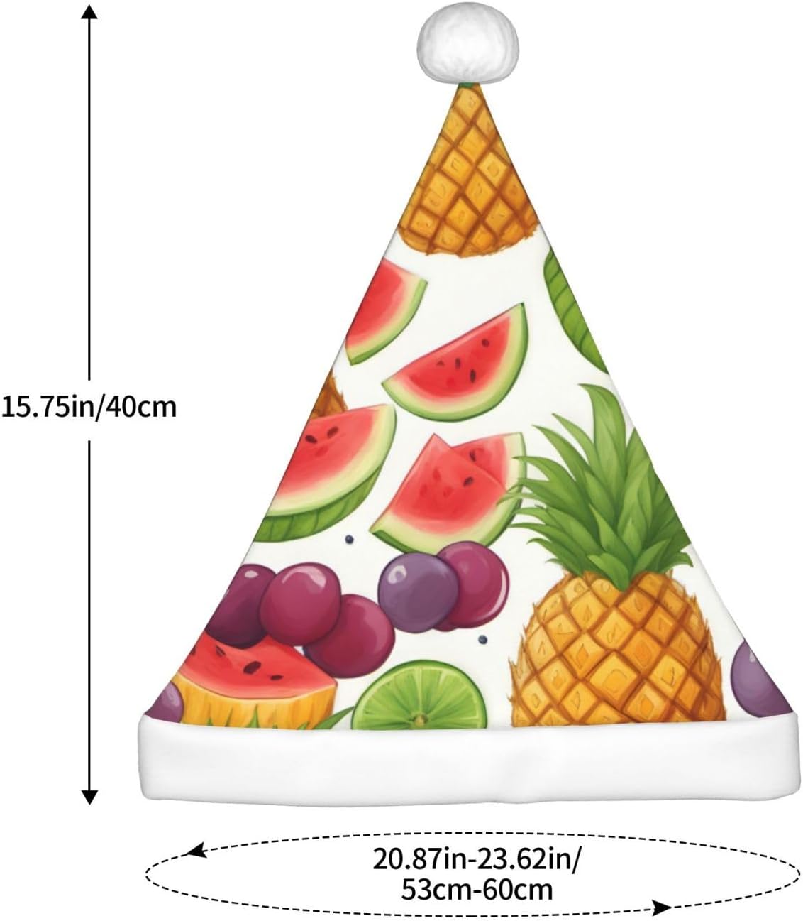Qin And Zheng Christmas Santa Hat with Fruit Design