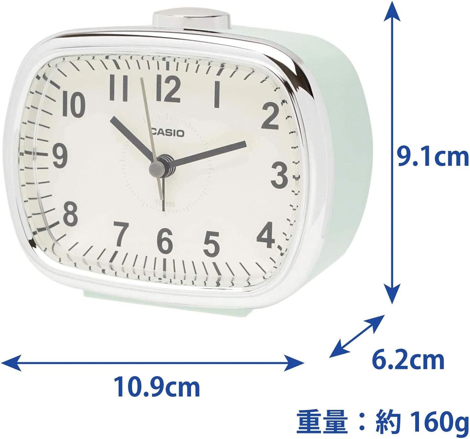 Casio Alarm Clock Green Analog Snooze Light Retro TQ-159-3JF 1
