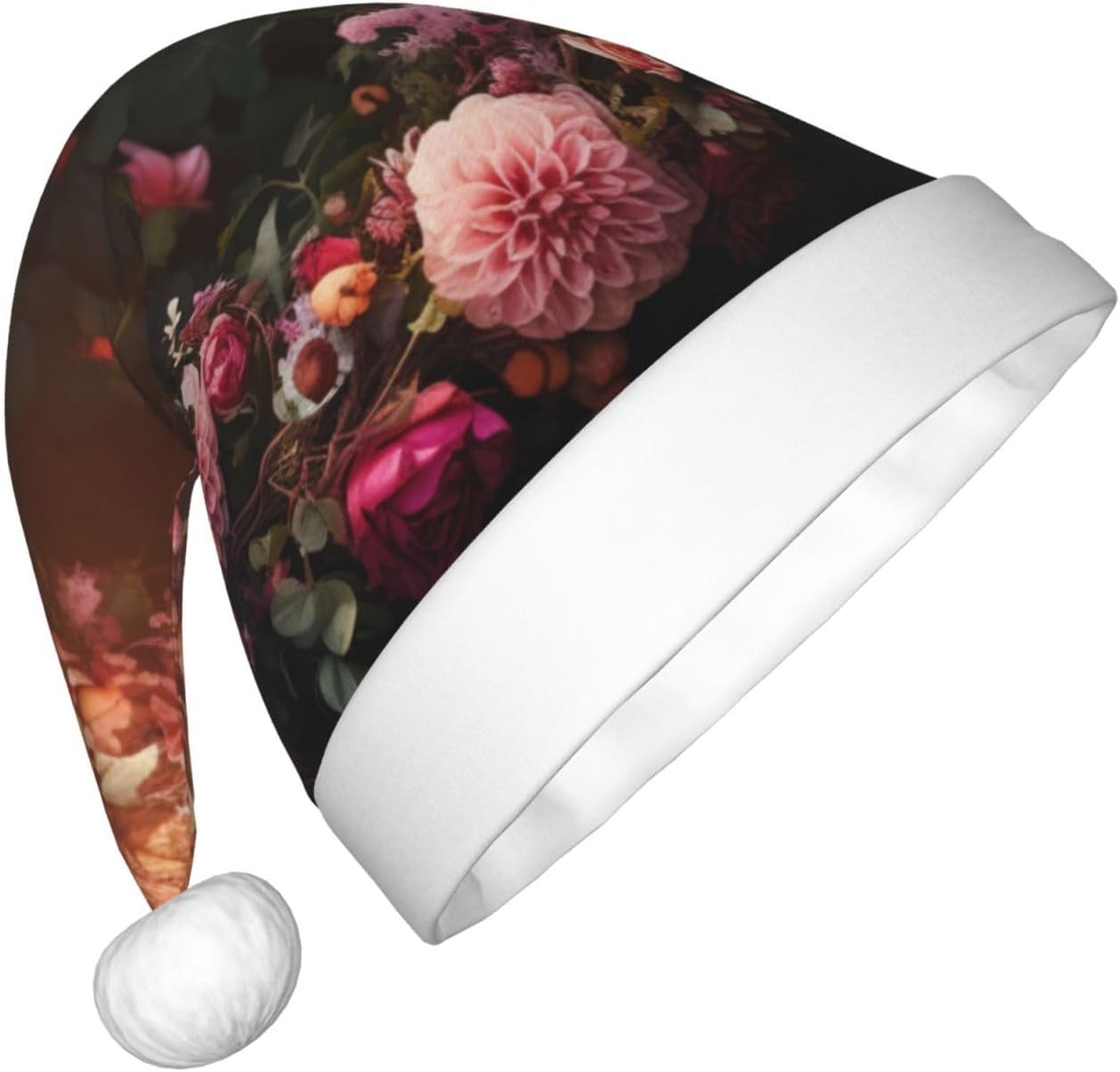 Garlands Nice Flowers Print Christmas Santa Hat Small Size