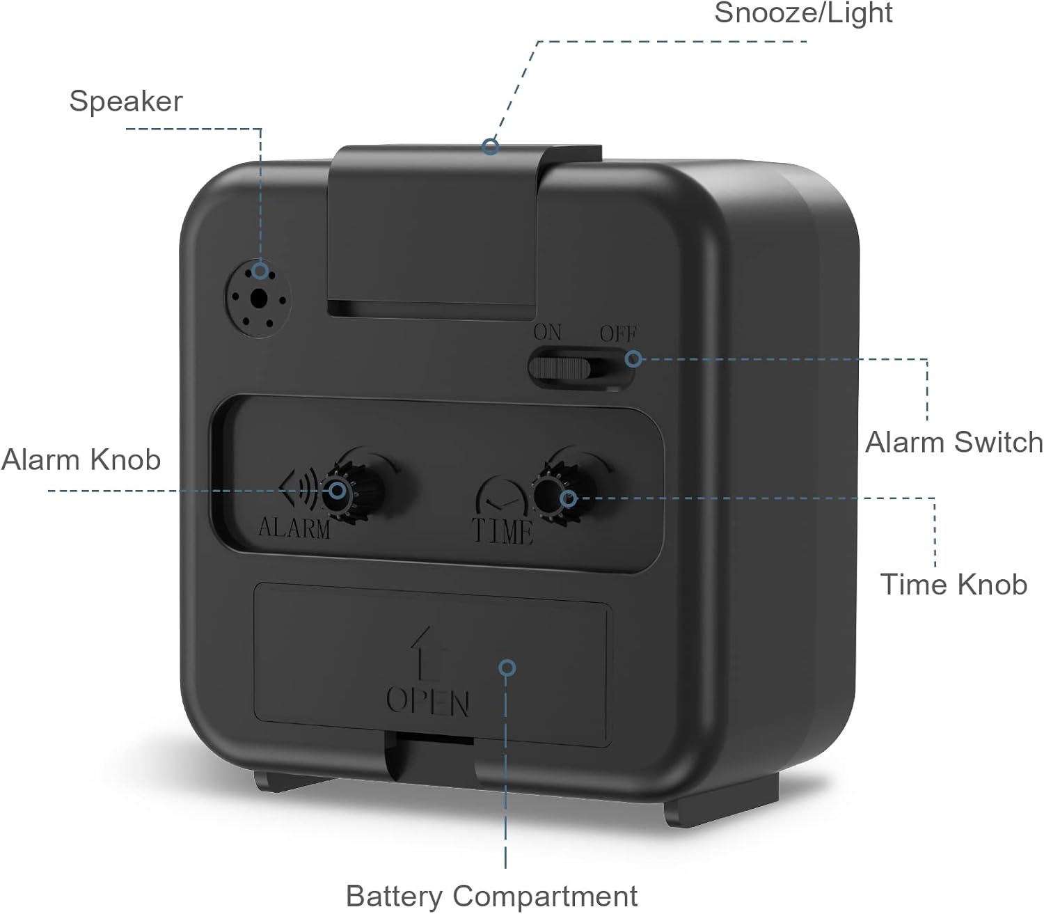 Ankilo Analog Alarm Clock with Night Light and Snooze Function