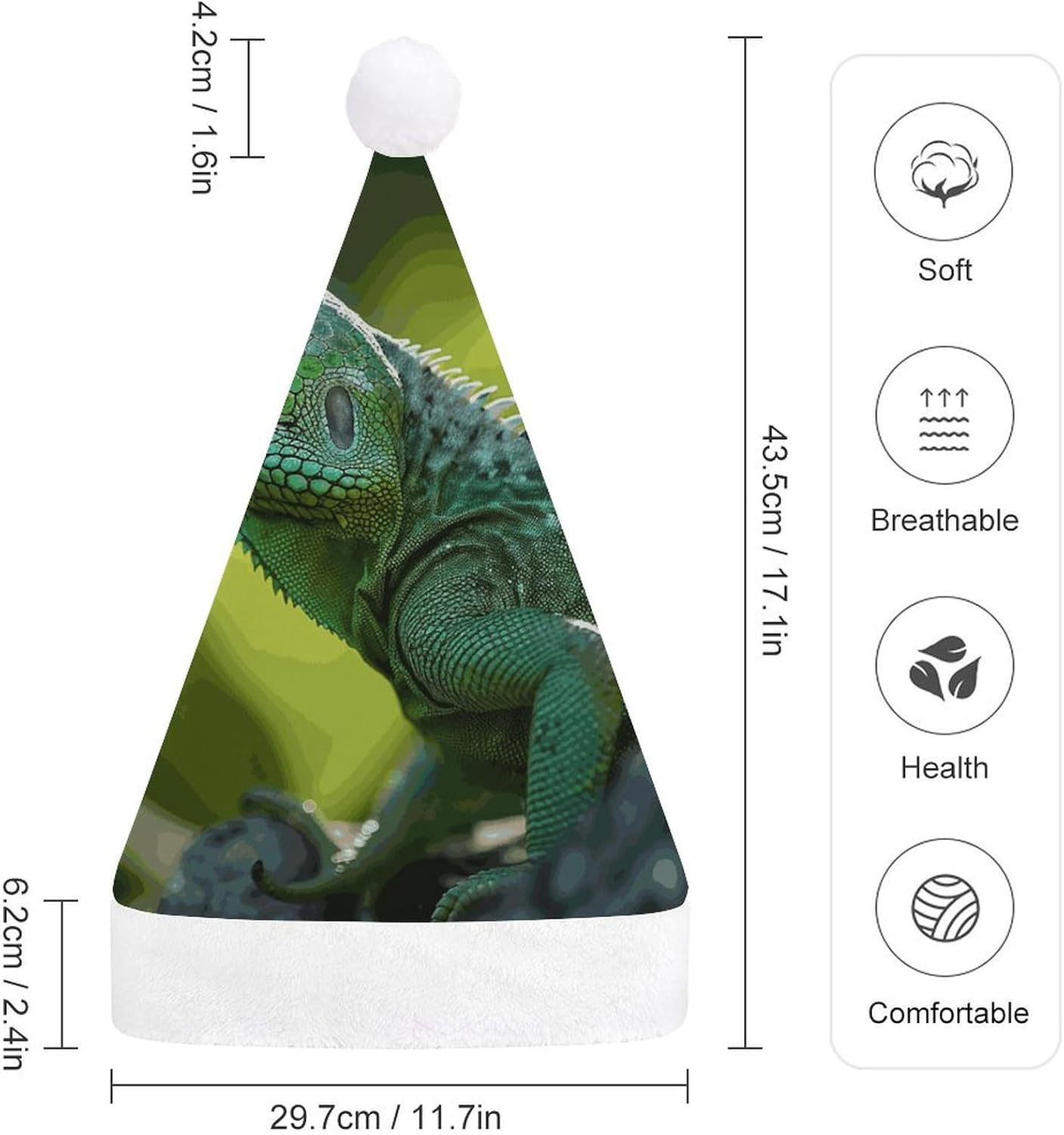 Santa Hat Green Lizard Christmas Costume Headwear