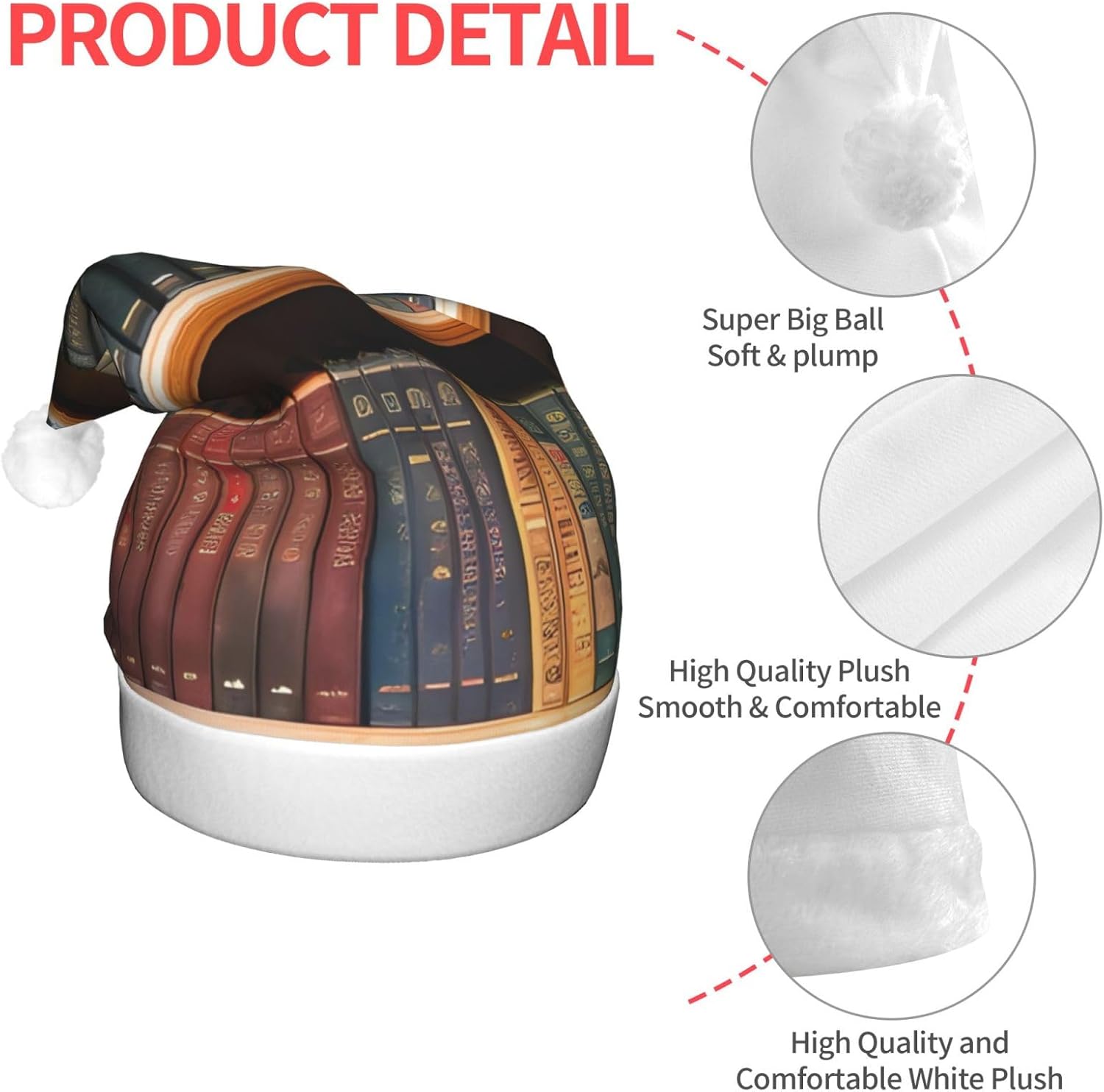 Velvet Santa Hat With LED Lights for Adults Christmas Party Hat