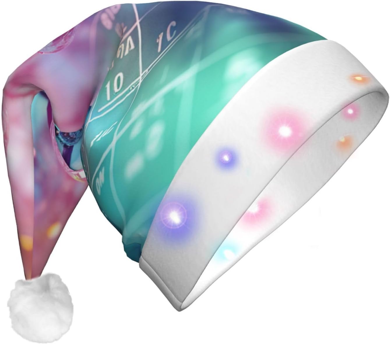 Chemical Periodic Table LED Santa Hat for Adults Christmas Party