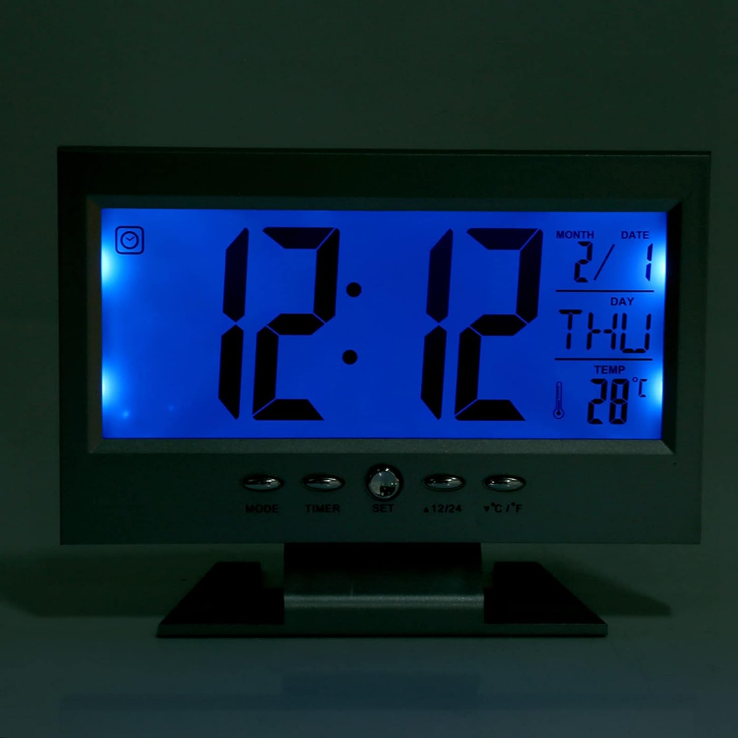 LCD Digital Alarm Clock with Calendar and Temp Display
