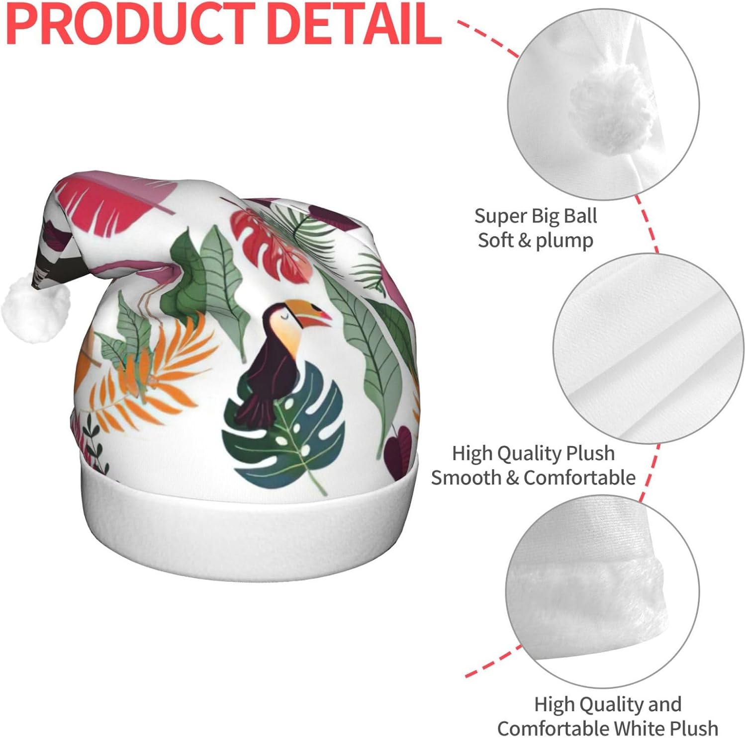 Sloth Pink Tropical Christmas Santa Hat Plush Light Up