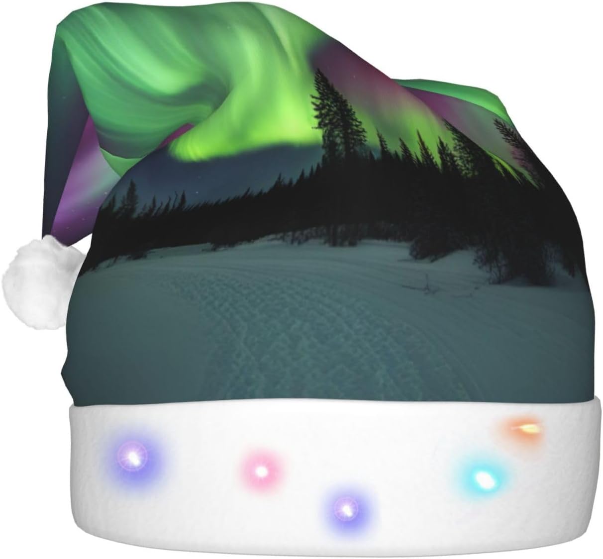 Northern Lights LED Santa Hat for Adults Christmas Party Headwear
