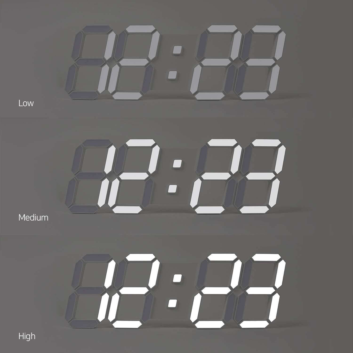 Mooas 3D Pure Slim L LED Clock with Remote Control