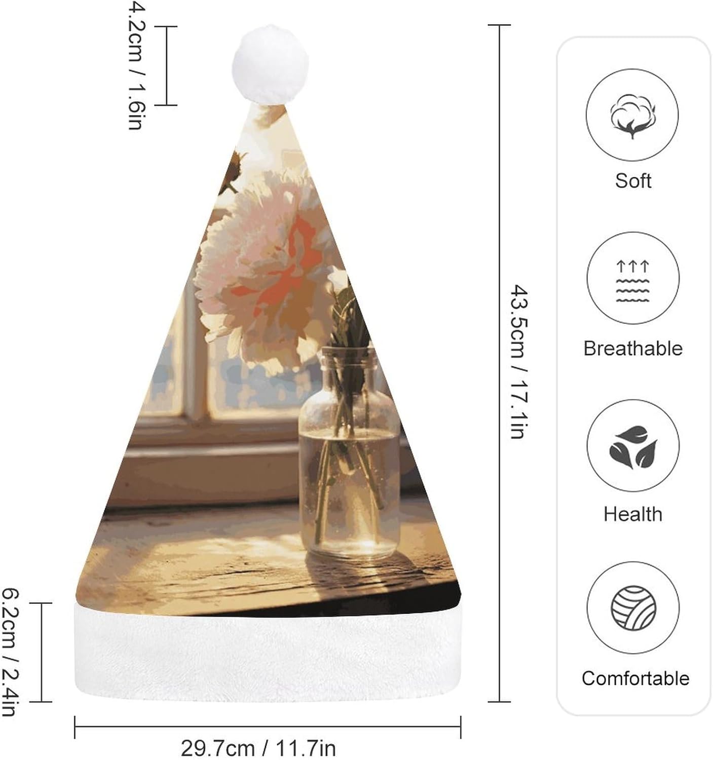 NWGHM Santa Hat Window Flower Christmas Headwear