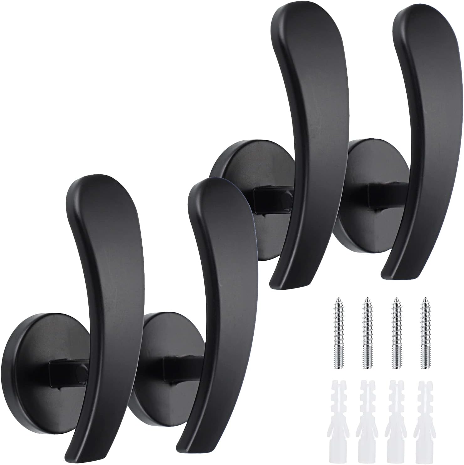 Sumnacon 4Pcs Aluminum Curtain Holdbacks - Black