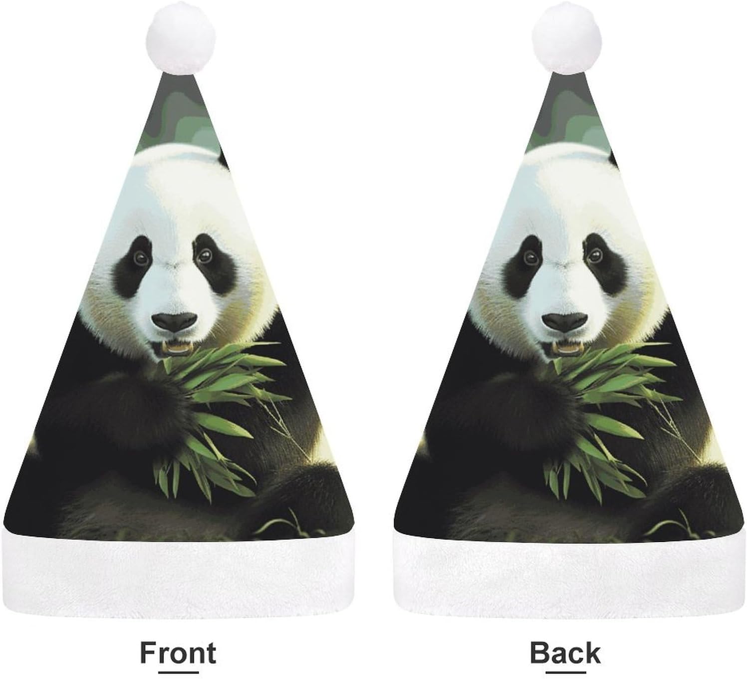 Santa Hat Panda Christmas Hat for Adults