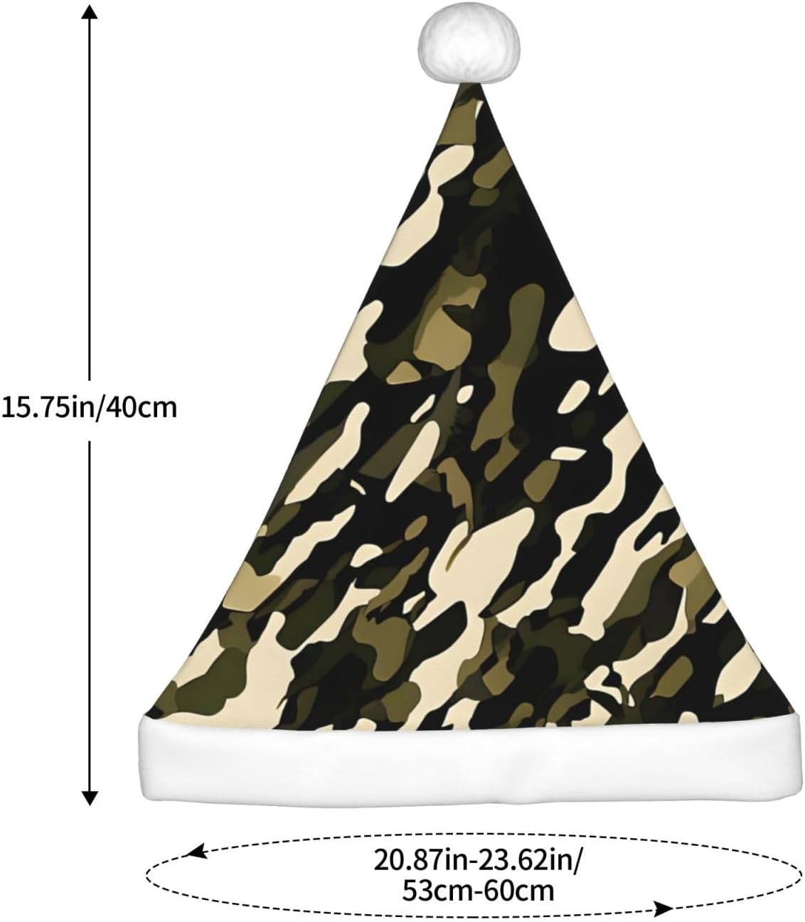 Camouflage Santa Plush Christmas Hat for Adults